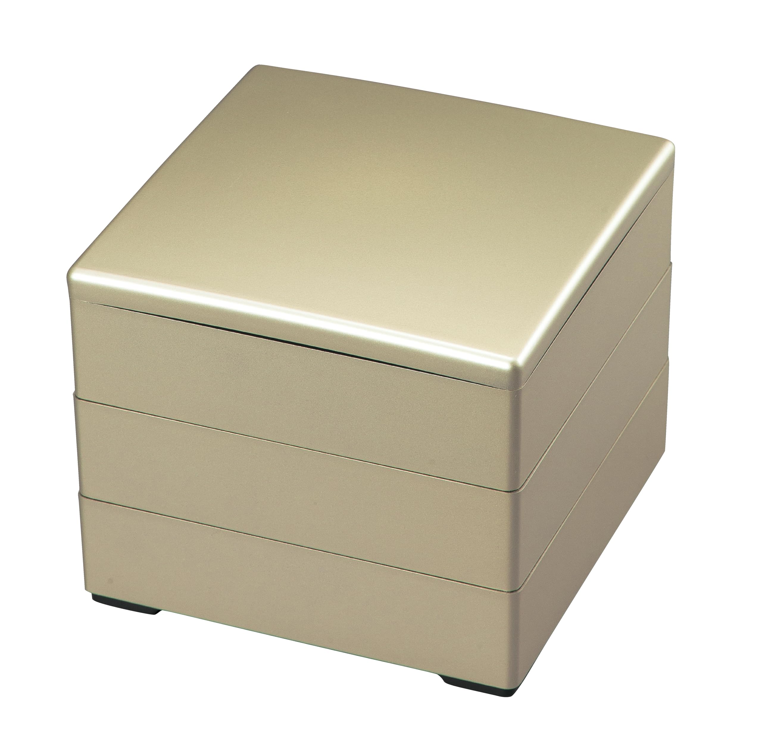 Wakaizumi Jubako Champagne Gold 3 Lacquerware, 6.5-inch Box, (Black Interior), Tiers, H-155-61A золотой