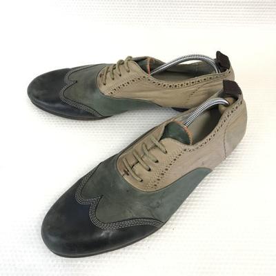 Alfred Bannister Leder 3-Farben Wingtip Businessschuhe [44/27.5-28.5/Braun×Khaki×Schwarz](GEBRAUCHT)