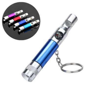 LED Hot Sale Light Keyring Survival Portable Climbing Keychain Whistle 3-In-1 Flashlight Compass