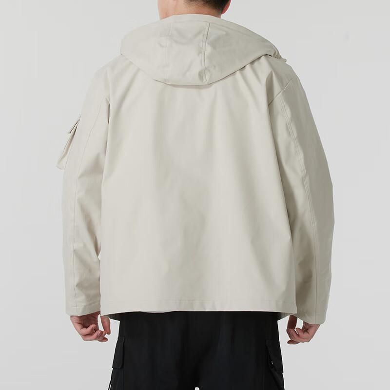 New Balance Jackets Men's Beige Hooded Moderate Other AMJ51325-TWF