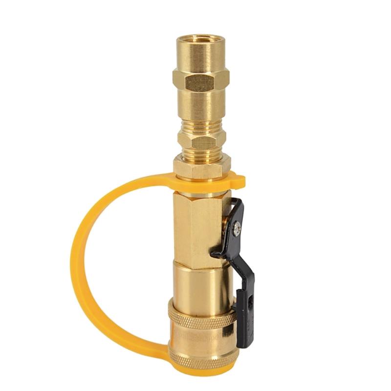 Propane Quick Connect Fittings Adapter with Shutoff Valves BBQ Grill Connector Supplies Metal Propane Connector Tool