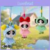 The Powerpuff Girls Plush Keychain With Checkerboard Pattern For Backpack Decor And Gifts