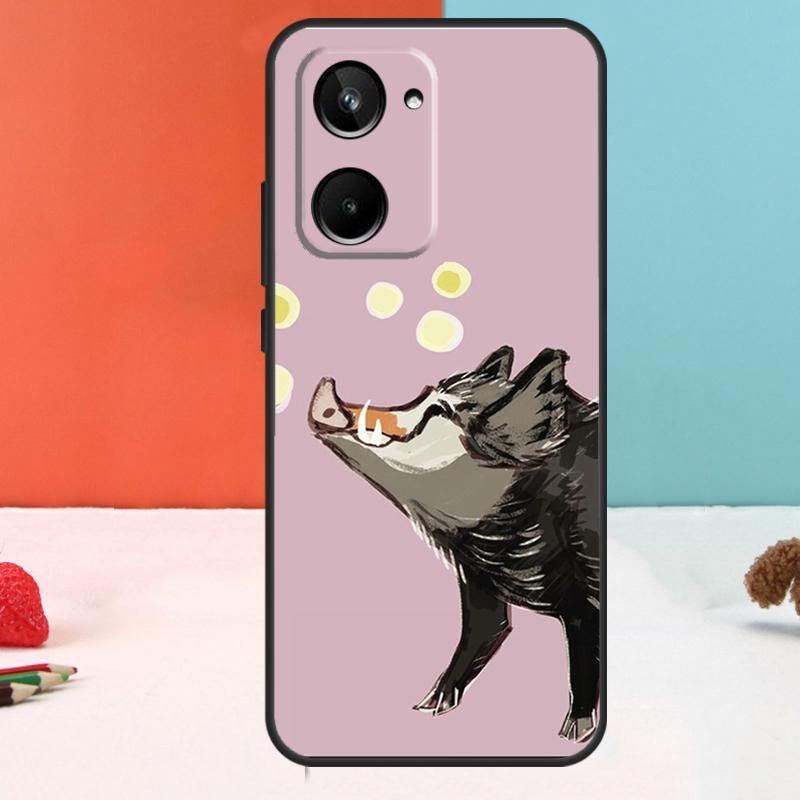 Wild Boar For Realme GT Neo 5 GT3 GT5 9 10 11 12 Pro Plus C25s C21Y C30 C31 C33 C35 C51 C53 C55 Case