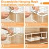 Organizer 15.7-27.6 In Shoe Rack Hanging Retractable Shoe Storage Multifunctional Adjustable Under Cabinet Shelf Closet