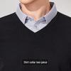 Men's Faux Two-Piece Shirt Collar Knitted Sweater