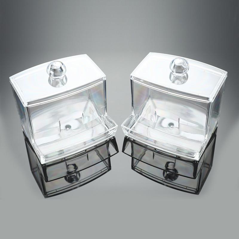 Akrylátové vatové tampony Úložný držák Přenosná průhledná bavlněná podložka na make-up