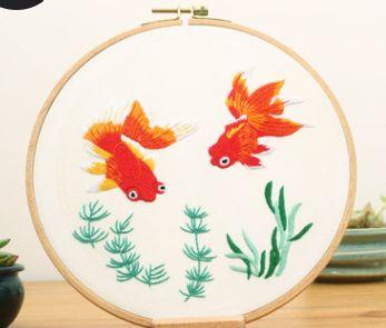with Pattern and Instructions Crafts Cloth Arts Handmade Embroidery Kit Cloth Threads Tools Cross Stitch DIY Starter Suits
