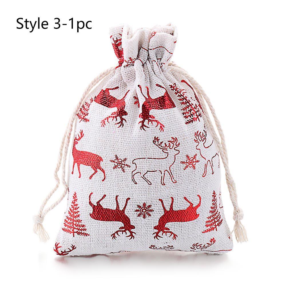 Sack Elk Wedding Favor Food Storage Drawstring Pouch Candy Organizer Merry Christmas Jute Gift Bags