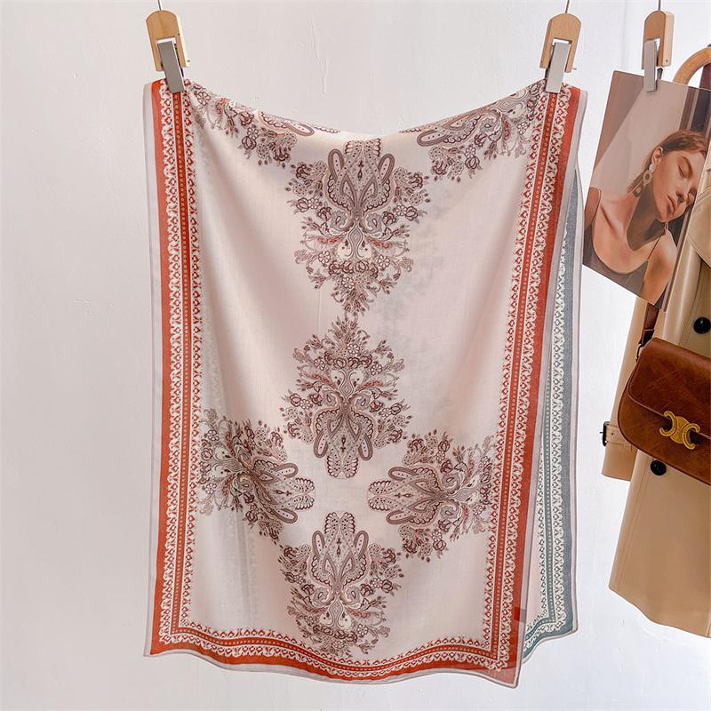 Double Face Luxury Women Scarf Shawl Print Winter Warm Pashmina Cotton Linen Feeling Muslim Hijab Wrap Turban