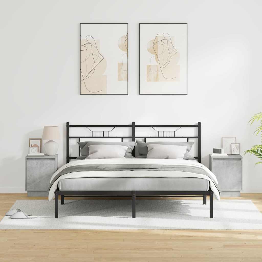 Nightstand 2 pcs Concrete Grey 39 x 34.5 x 50 cm Particleboard