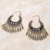 Creative Vintage Vacation Beach Earrings Moon Diamond Fringed Earrings Minority Earrings