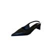 Spring and summer new niche leopard print thick heel middle heel shoes bag head sandals temperament pointed head shallow mouth single shoes