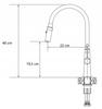 Gray Granite Sink Nayes 62x44 + Siphon + Faucet + Plug