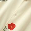 INCERUN Summer Print Men Short Sleeves Holiday Casual Loose Shirts