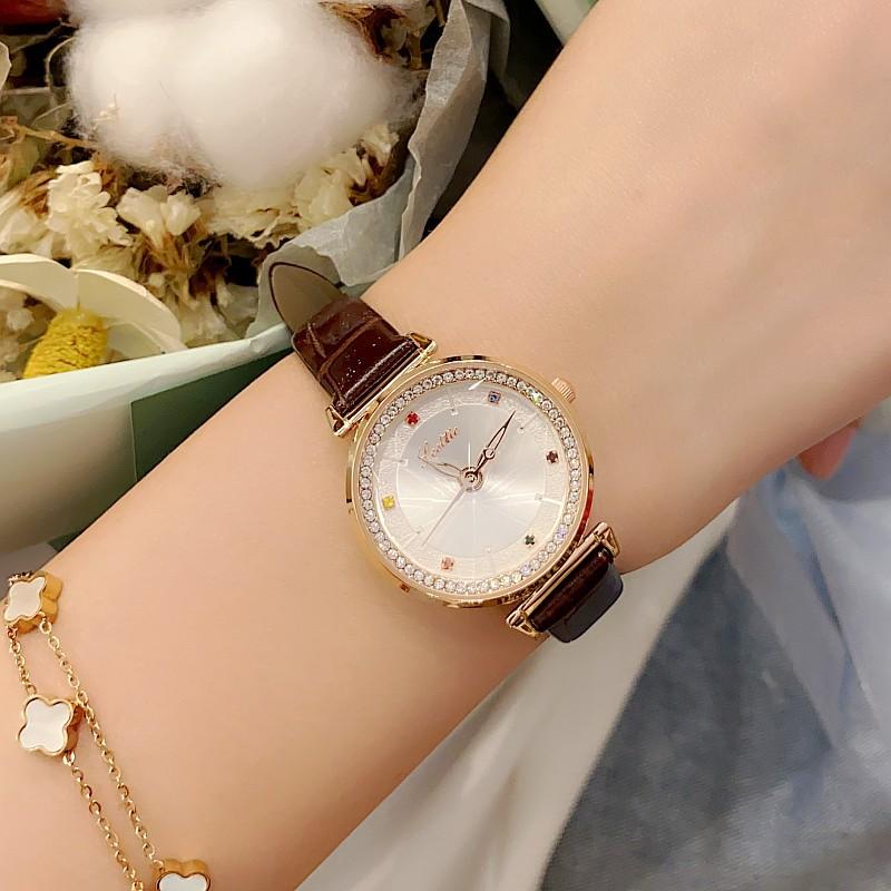 Fashion Red Belt Ladies Watch Women'S Wind Diamond Trend Personalized Girls Watch