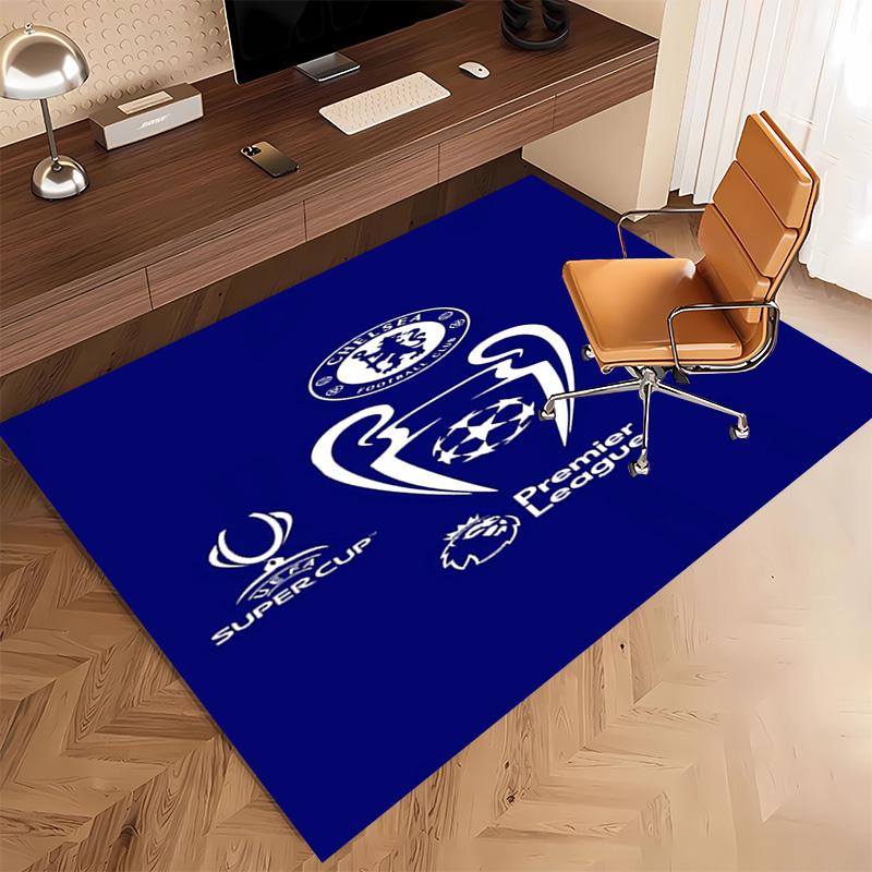 1pc Chelsea FC logo Print Area Rug - Soft, Washable Non-Slip Indoor Mat, Living Room, Home Office Decorative Rug,Office Decorative