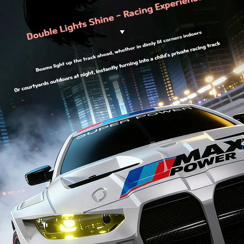 Portable Four-wheel Drive RC Drift Car with LED Light 2.4G Radio 20KM/h High Speed Remote Control Racing Cars Vehicle Model Toy Gift for Boy Girl Kid
