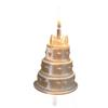 Elegant Birthday Cake Ring Bow Knot 3D Printing Ring Romantic Mini Candle Ring  Party