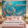 Fish Ocean (158) Theme Wall Tapestry Customized With Name Text Personalized Hanging Tapestry For Bedroom Living Room Decor