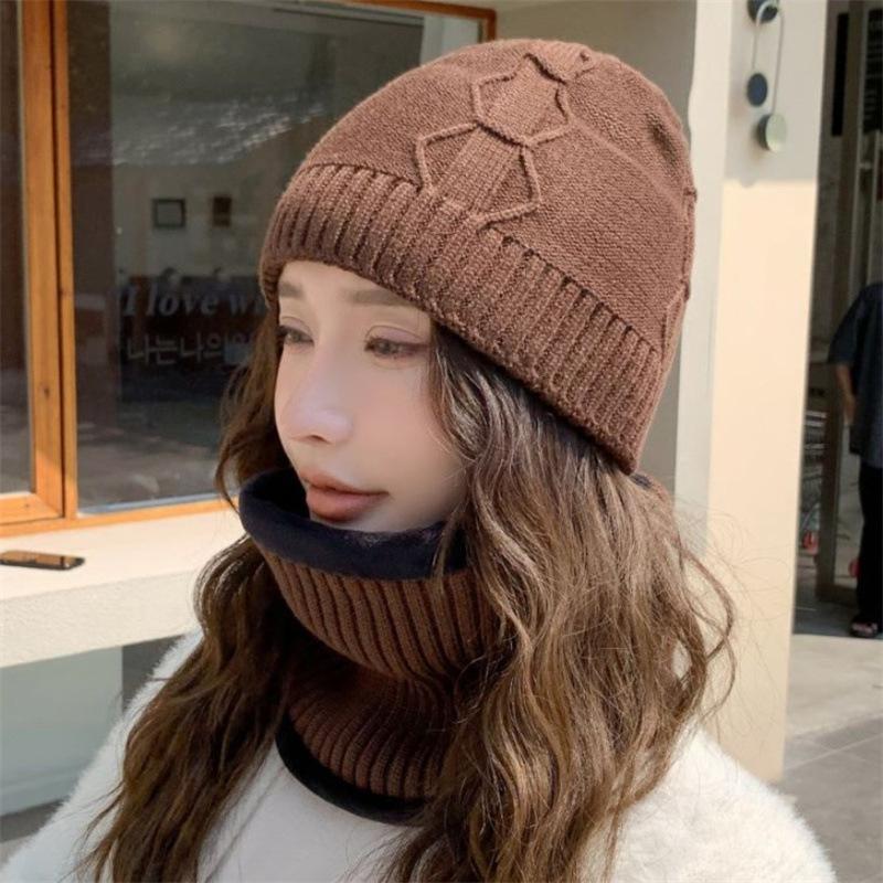 Wool Hat Women's Autumn and Winter Tide Warm Fleece Knitted Hat Cycling Cover Confinement Hat Cold Protection Ear Hat