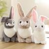 25/40CM Simulation Cute White Gray Khaki Plush Rabbit Fur Realistic Animal Easter Bunny Simulation Rabbit Toy Model Gift