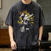 Gachiakuta Vintage Washed Cotton Shirt Teen Psychedelic University Trendy Vintage Shirt Pop Culture 2000s Psychedelic University