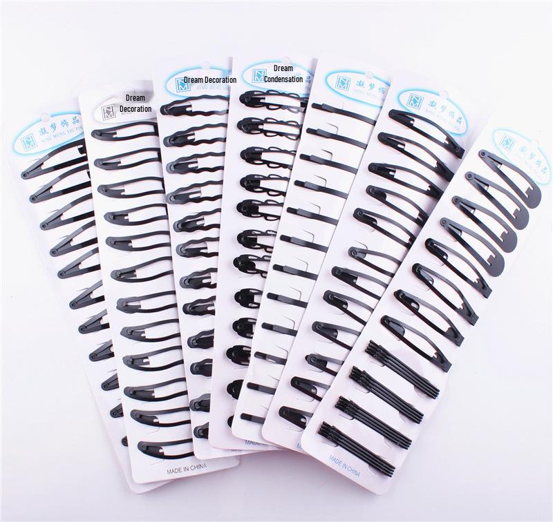 Korean Style Alloy Hair Clips - Women's Simple Black BB Clips, Hairpins & Small Hair Bun Accessories