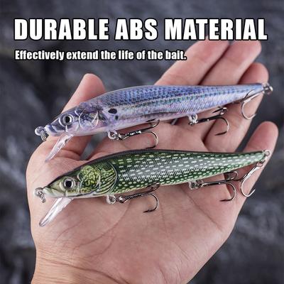 Esche da pesca dure che affondano esche da altalena per pesciolini con occhi realistici 3D dettagli del corpo ad alta risoluzione