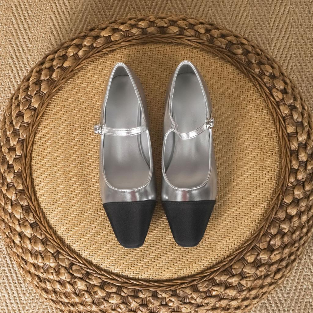 Mary Jane shoes women wear high-end silver single shoes women's 2025 autumn French style not tired feet temperament high heels