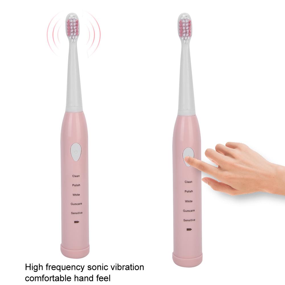 Electric Sonic Toothbrush USB Rechargeable Waterproof Adult Electric ToothbrushPink