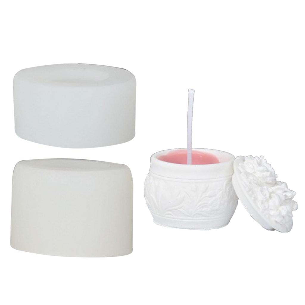 Rose Bottle Dripping Glue Mold Diy Gypsum Ornaments Aromatherapy Candle Holder 3D Flowers Rose Storage Box Silicone Mold
