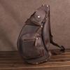 Vintage New Men's Crazy Horse Leather Chest Bag, Handmade Cowhide Crossbody Bag, Large Capacity Genuine Leather Shoulder Bag