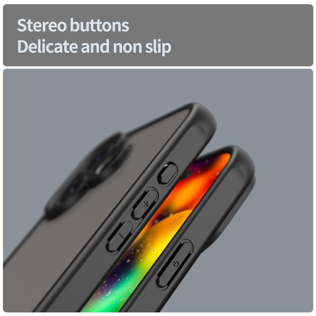 WANLONFENG FD Series For iPhone 17 Case with Screen Film,Skin Touch TPU PC Phone Back Cover