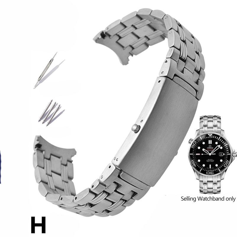 

Новый высококачественный ремешок для часов 18 мм 20 мм 22 мм для замены Omega SEA MASTER Ремешок из нержавеющей стали 007 Мужские женские браслеты для часов 18mm