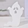 3pcs/set White Ghost Festival Wooden Decoration Cartoon Cute Halloween Atmosphere Decoration Wood Durable