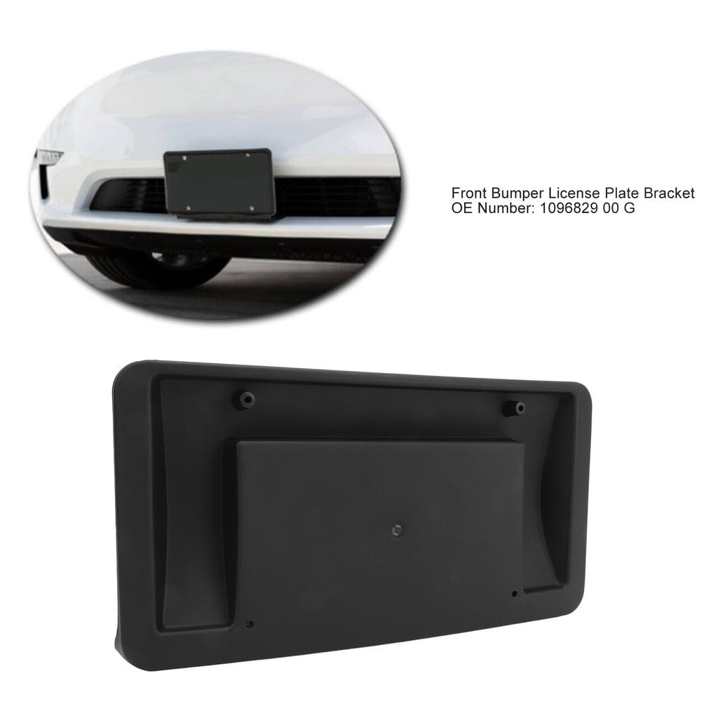 Car Front Bumper License Plate Bracket Holder Mount Frame 1096829 00 G for Tesla Model 3 2017 To 2023 US Standard License Plate Covers Frames 6