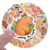 60 Cartoon Anime Capybara Stickers: Waterproof PVC for Cups, Luggage, Helmets, Skateboards, Notebooks.