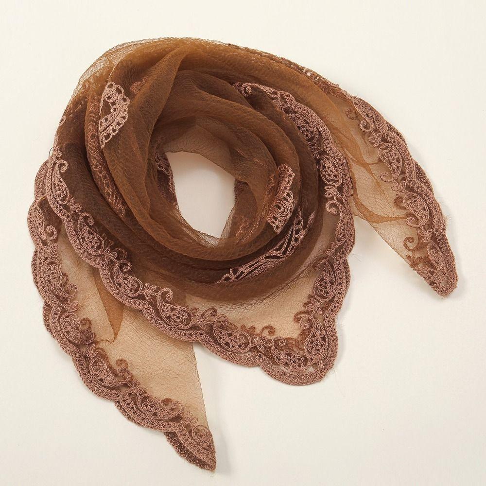 Cashew Pattern Lace Headwrap Embroidered Veil Turban Versatile Cashew Flower Bandana Head Wrap