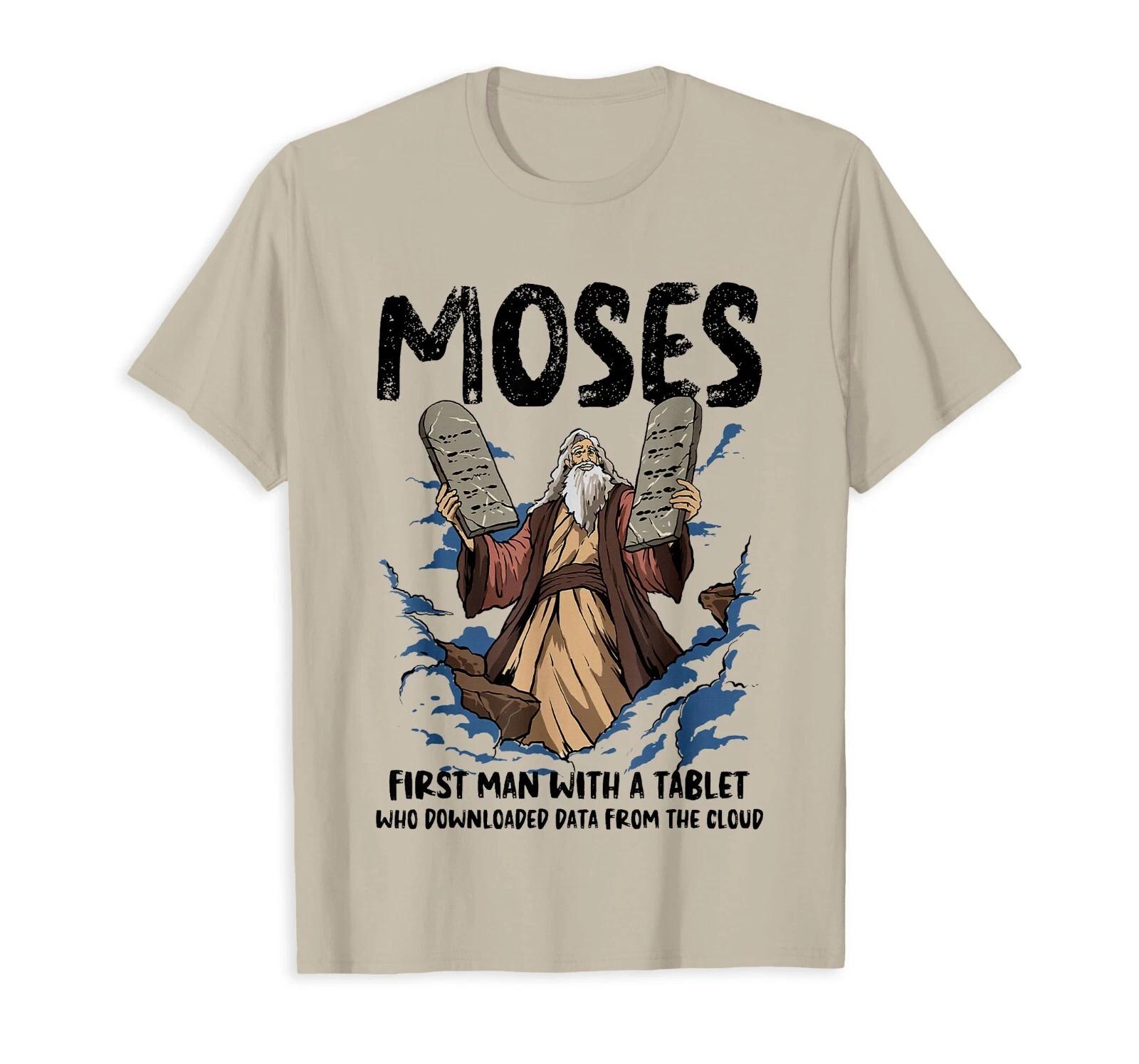 NEW LIMITED The First Man with a Tablet, Funny Moses Christian Humor T-Shirt S