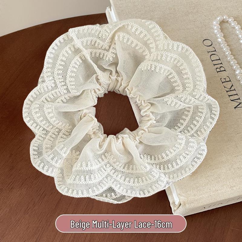 Korean Style Spring/Summer Floral Intestine Hair Scrunchie for Women – Elegant Ponytail Tie and Mori Girl Accessory.