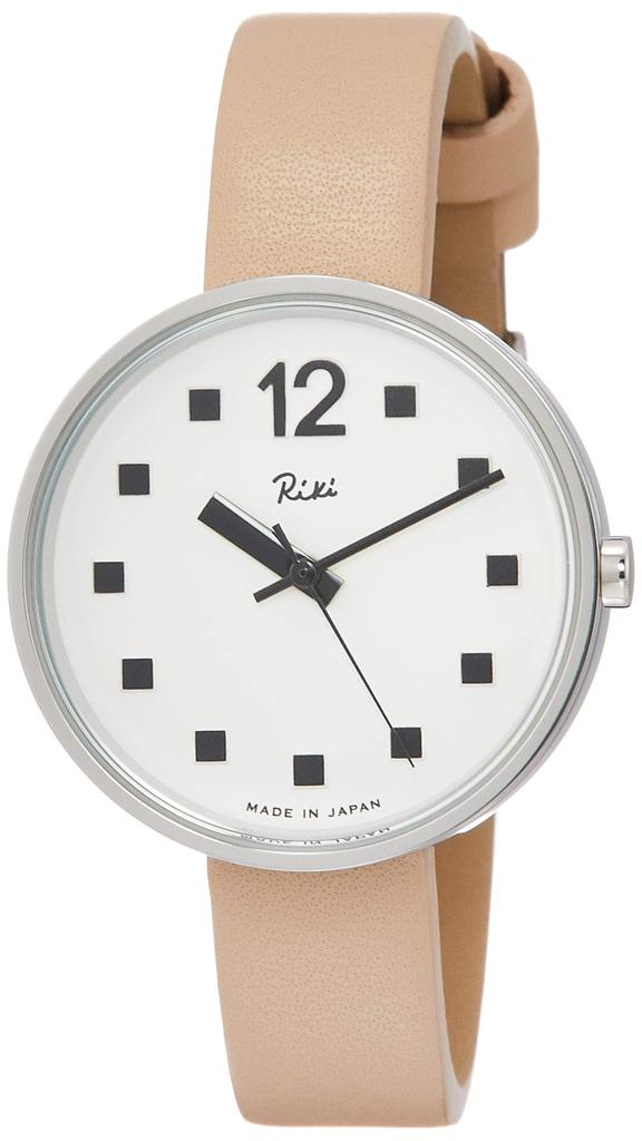 Riki náramkové hodinky Riki Watanabe Design Public Clock Motiv Made in Japan AKQK460 Béžová [hodinky Seiko] Dámské