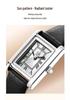 SK Women's Retro Quartz Watch with Genuine Leather Strap - Waterproof, Versatile, Small Square Dial