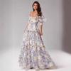 Vestido de Noite de Organza de Fada Fora do Ombro