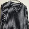 [USED] For y2k, hosts, and visual kei fans! Black by Vanquish/Striped Sweater