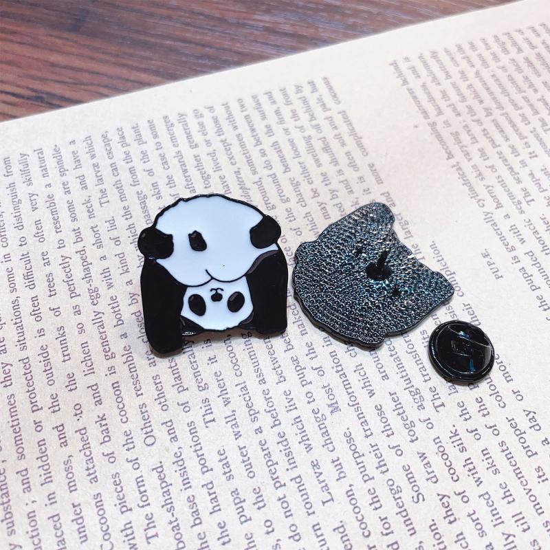 Panda Pins Backpack Pins Alloy Enamel Brooch Funny Panda Brooch Cowboy Badge Pin for Bookbags Clothes Jackets Hat Decor