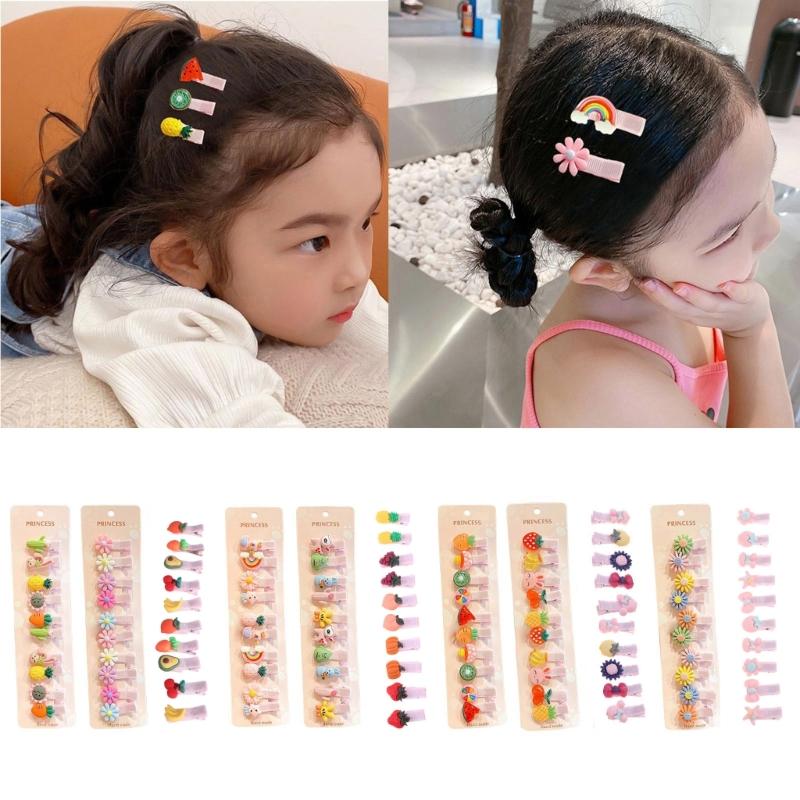 Hair Clips for Baby Girls 10PCS Non-Slip Candy Color Hairpins Cute Princess Hair Barrettes Set Toddler Sweet Headdress