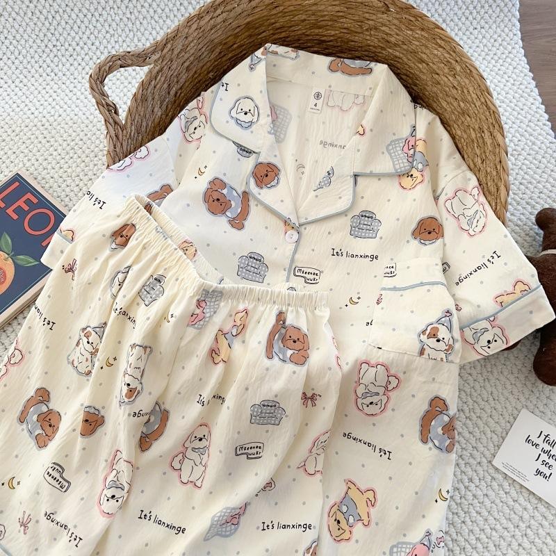Sommer neue Pyjamas Damen kurzärmelig Shorts dünne Wolkenbaumwolle Cartoon niedlich große Größe Koreanische Version Loungewear