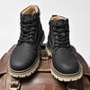 Herbst/Winter Leder Freizeitschuhe Herren Arbeitskleidung Britischer Stil Herrenstiefel Mid Top Herrenstiefel
