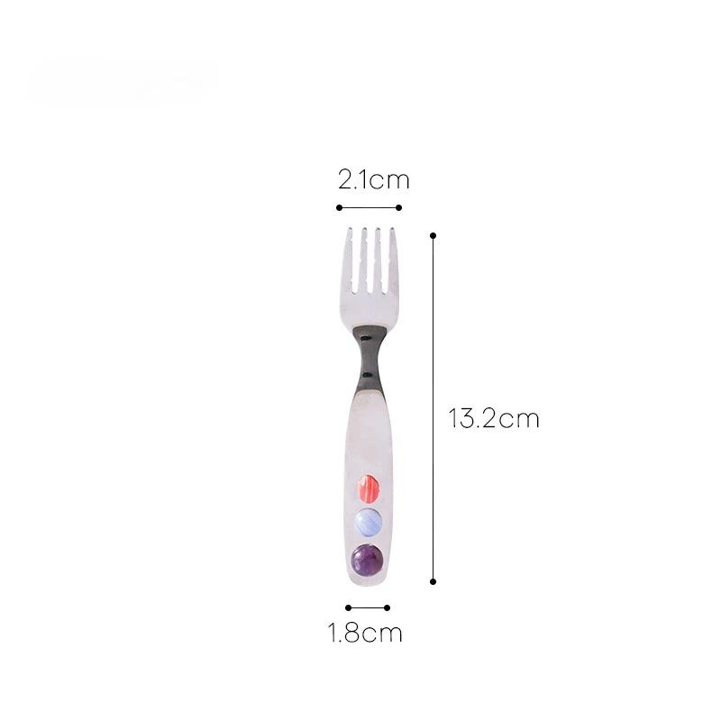

Stainless Steel Spoon Fork with Colored Natural Stones Creative INS Nordic Tableware Home Table Decoration Kitchen Accessories