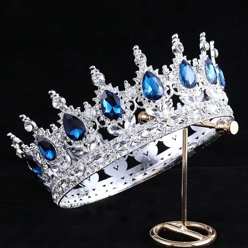 1pc Luxury Jewelry Bride Tiaras Crown Colorful Gemstones Birthday Ceremonies Photography Props Fashion Hair Accessories Crown
